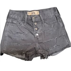 NWOT Hollister gray distressed high rise short-short 2” inseam size 00